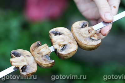 Шашлык из грибов шампиньонов