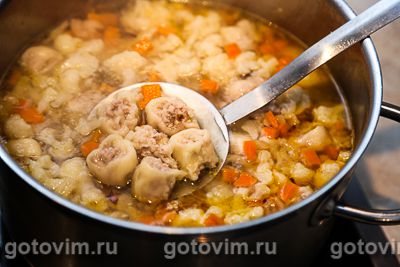 Суп с ленивыми пельменями (2-й рецепт)