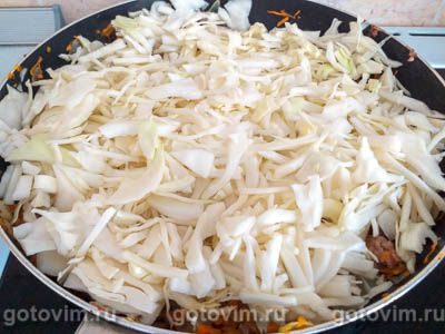 Капуста, тушенная с мясным фаршем и рисом (2-й рецепт)