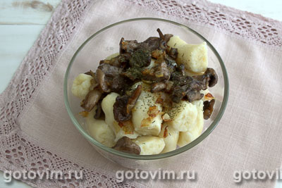 Ленивые картофельные вареники с грибами