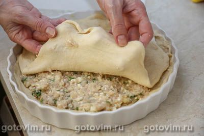 Осетинский пирог с курицей и рассольным сыром