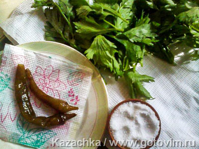 Абхазская зеленая аджика (Ахусхуа джика) (2-й рецепт)