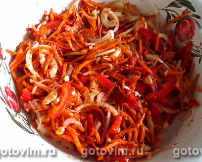 Салат из макарон с корейской морковкой