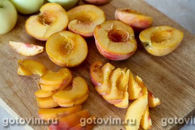 Варенье из персиков с яблоками .