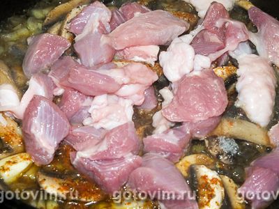 Рисовая запеканка с грибами и мясом индейки