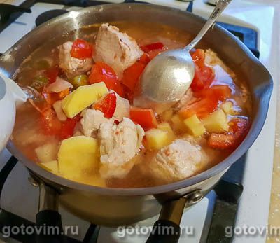 Густой суп из индейки с солеными огурцами (2-й рецепт)
