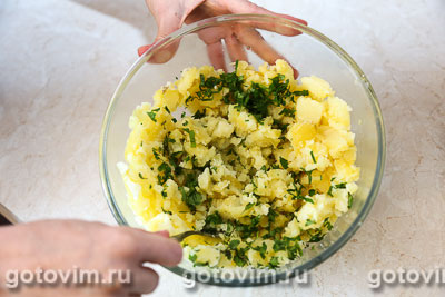 Жареная картофельная лепешка с зеленью