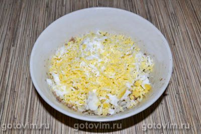 Закуска из печени трески с рисом «Шарики»
