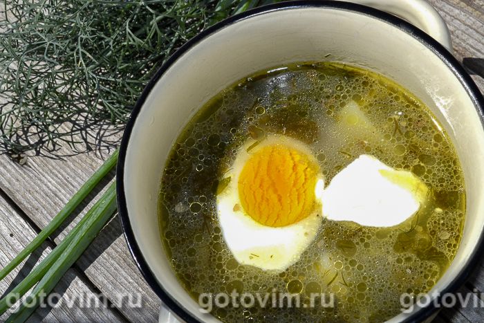 Зеленый суп с гречневой крупой