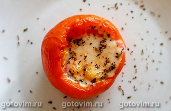 Яйца, запеченные в помидорах в духовке