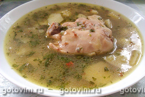 Гречневый суп с курицей и зеленым луком в мультиварке