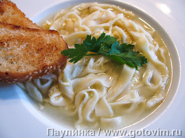 Суп страччателла по-римски с пастой тальолини (2-й рецепт)