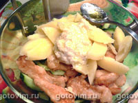 Салат из рыбы пангасиус с хреном